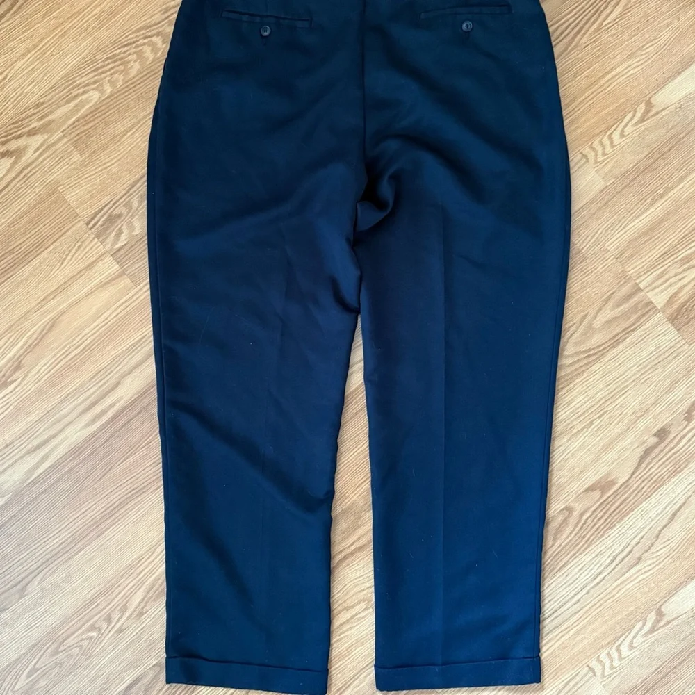 Savane Pleated Navy Blue Cuffed Dress‎ Slacks Pants 40x32 Comfort Plus Classic
